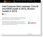 Intel Compute Stick roadmap: Core M and 64GB model in 2015, Broxton models in 2016