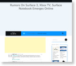 Microsoft News |   Rumors On Surface 3, Xbox TV, Surface Notebook Emerges Online