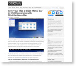 Give Your Mac a Black Menu Bar in OS X Mavericks with ObsidianMenuBar
