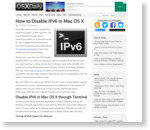 How to Disable IPv6 in Mac OS X