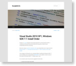 Visual Studio 2010 SP1, Windows SDK 7.1 Install Order | ta.speot.is