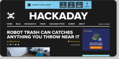 http://hackaday.com/2012/07/20/robot-trash-can-catches-anything-you-throw-near-it/