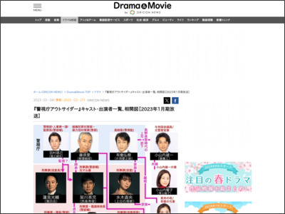 『警視庁アウトサイダー』キャスト・出演者一覧、相関図【2023年1月期放送】 - ORICON NEWS