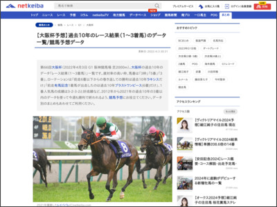 【大阪杯予想】過去10年のレース結果（1～3着馬）のデータ一覧/競馬予想データ | 競馬まとめ - netkeiba.com - netkeiba.com
