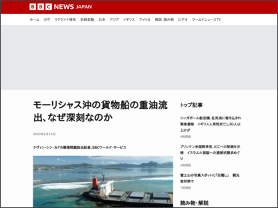 モーリシャス沖の貨物船の重油流出、なぜ深刻なのか - BBCニュース