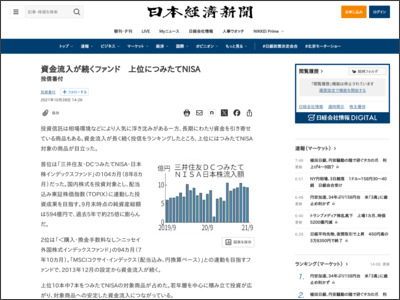 資金流入が続くファンド 上位につみたてNISA - 日本経済新聞