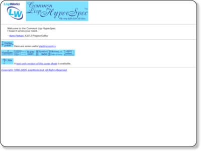 Common Lisp HyperSpec (TM) http://www.lispworks.com/documentation/HyperSpec/Front/index.htm