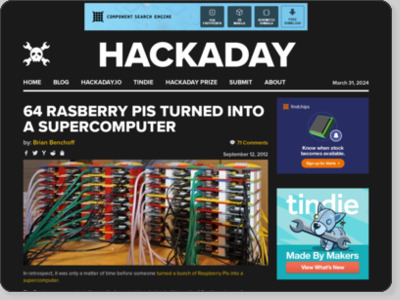 http://hackaday.com/2012/09/12/64-rasberry-pis-turned-into-a-supercomputer/