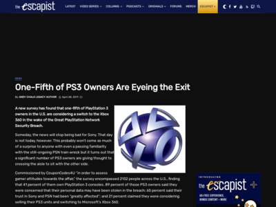 http://www.escapistmagazine.com/news/view/109646-One-Fifth-of-PS3-Owners-Are-Eyeing-the-Exit