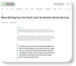 When Writing Your First Draft, Don't Be Afraid to Write Like Crap