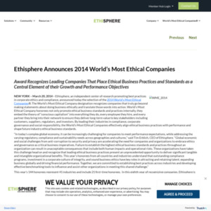 2014 World’s Most Ethical Companies