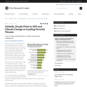 Globally, People Point to ISIS and Climate Change as Leading Security Threats
