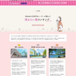 Woman.CHINTAIユーザーが選んだ住みたい街ランキング2023 九州圏版