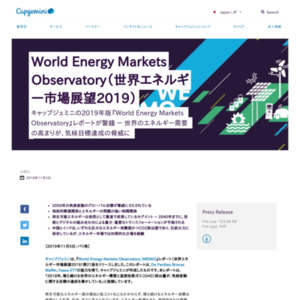 World Energy Markets Observatory（世界エネルギー市場展望2019）