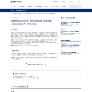京都府内の2018年「周年記念企業」実態調査