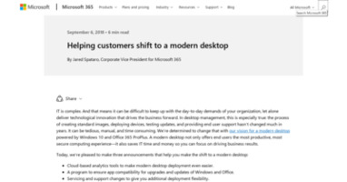 Helping customers shift to a modern desktop - Microsoft 365 Blog